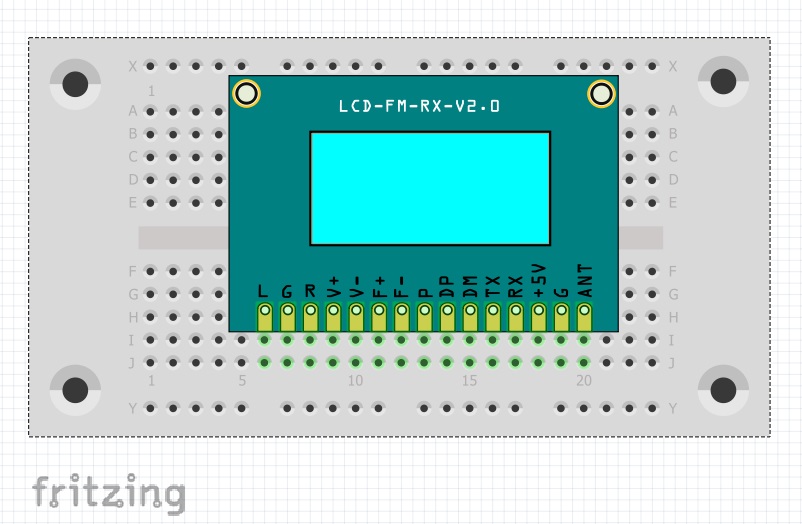 Модуль радиоприемника DSP PLL FM на макетной плате